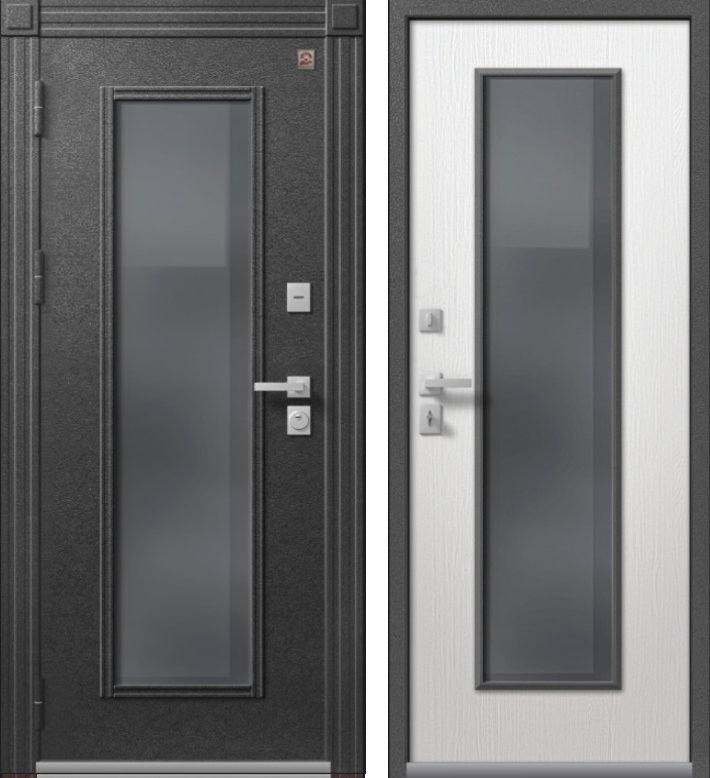 Дверь Термо Premium 2 Антрацит Муар - Софт Ясень Белый DIS007384