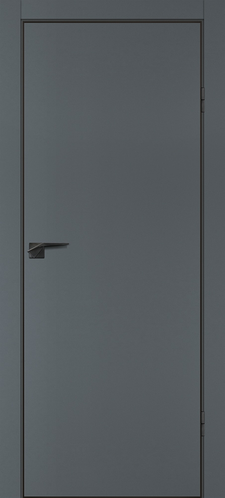 Фото Межкомнатная дверь P-1 кромка ABS черная c 4-х ст. Графит матовый