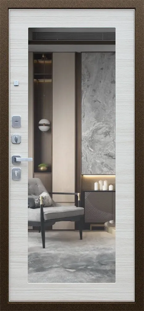 Товар Дверь Спартак с зеркалом Акация Светлая Поперечная DIS001228